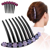 adult temperament rhinestone hair comb fashion versatile seven tooth comb dish hair insert women elegant hair accessories