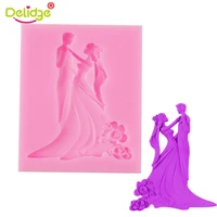 bride groom silicone mold for wedding party cake decorating tools pastry baking mould kitchen tool