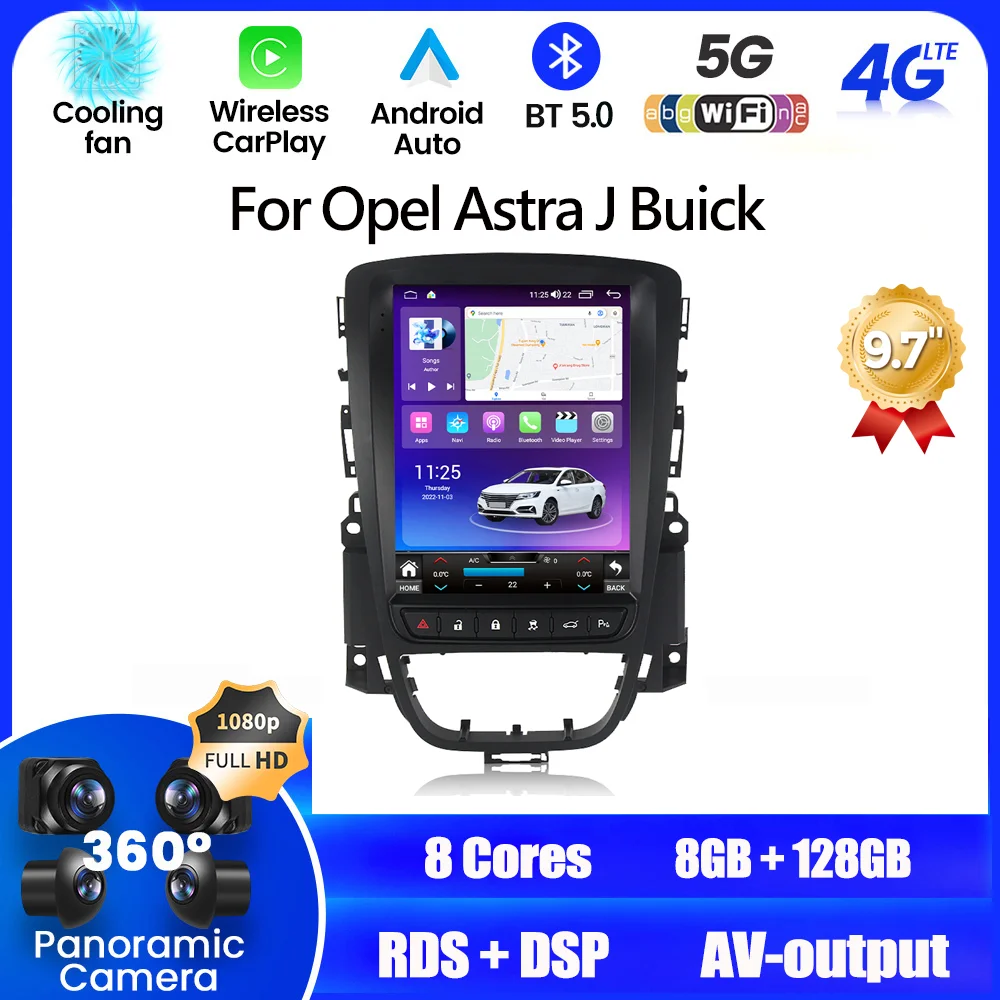 

Автомагнитола на Android 12 для Opel Astra J Verano 2007-2014 мультимедийный плеер 2 Din GPS карты Carplay автомобильное стерео головное устройство DVD 2din