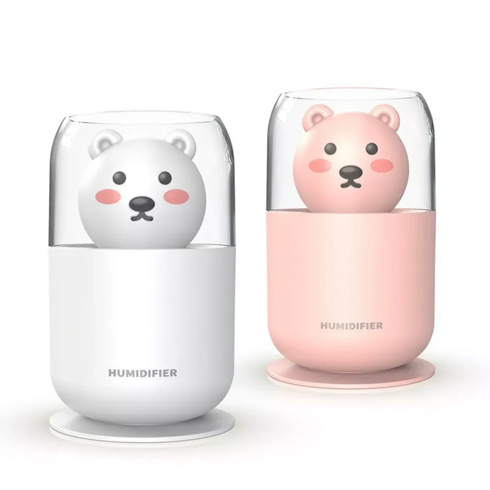 Home Appliances USB Humidifier 300ml Cute Pet Ultrasonic Cool Mist Aroma Air Oil Diffuser Romantic Color LED Lamp Humidificador