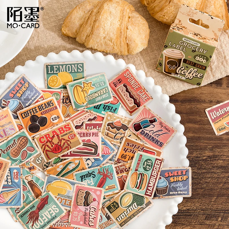 

12packs/LOT Department Store Label series retro creative decoration DIY paper Self-adhesive adhesive stickers