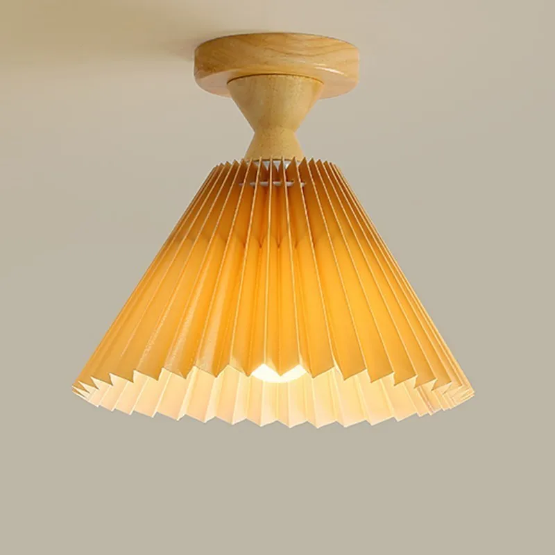 

Nordic Wood Ceiling Light Walnut Fabric ceiling Lamp For Corridor Aisle Living Room Study light Bedroom Balcony Lighting Fixture