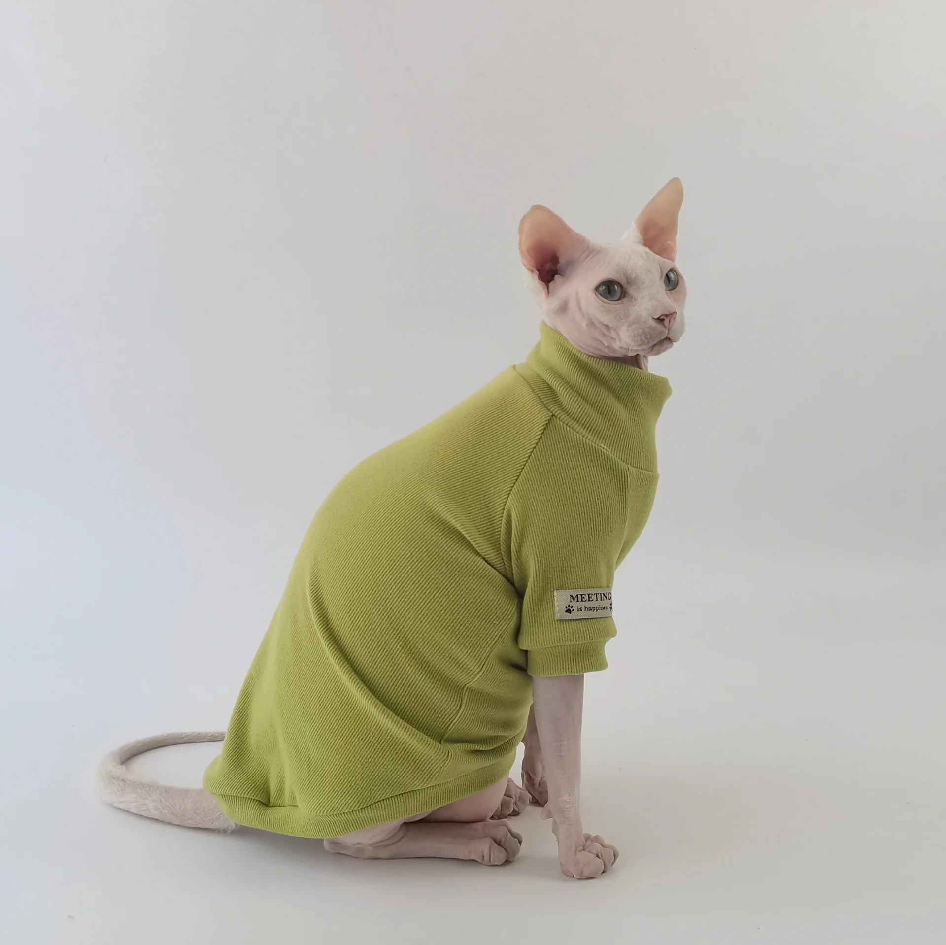 

Cat Clothes Solid Color Cashmere Base T-shirt Sphinx Hair-less Cat German Clothes Cotton High Elastic