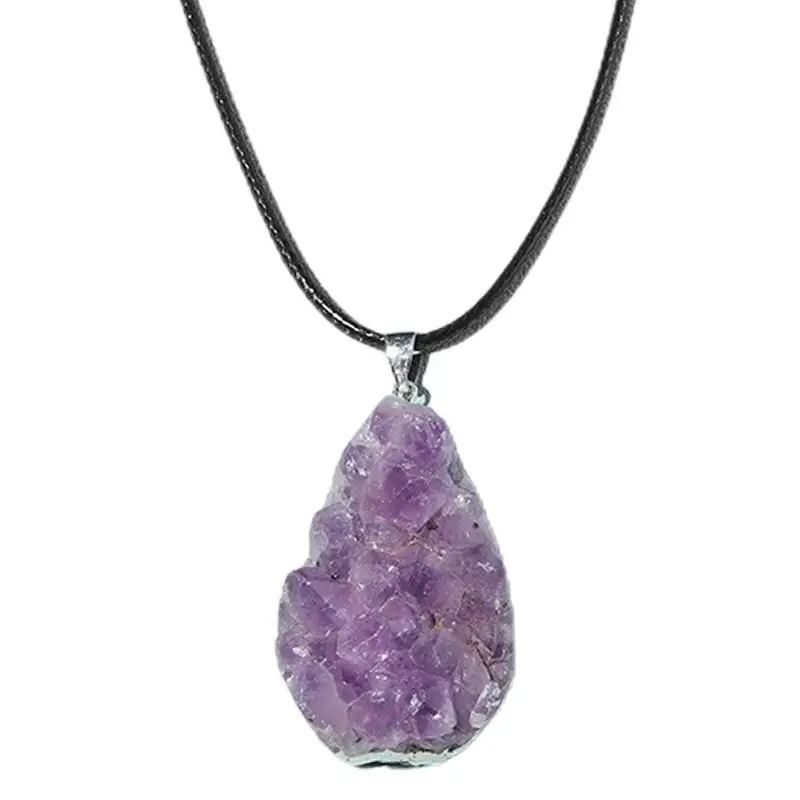 

Amethyst Necklace Amethyst Cluster Pendants Energy Stone Necklaces For Men Women Crystal Stone Craft Jewelry Gift