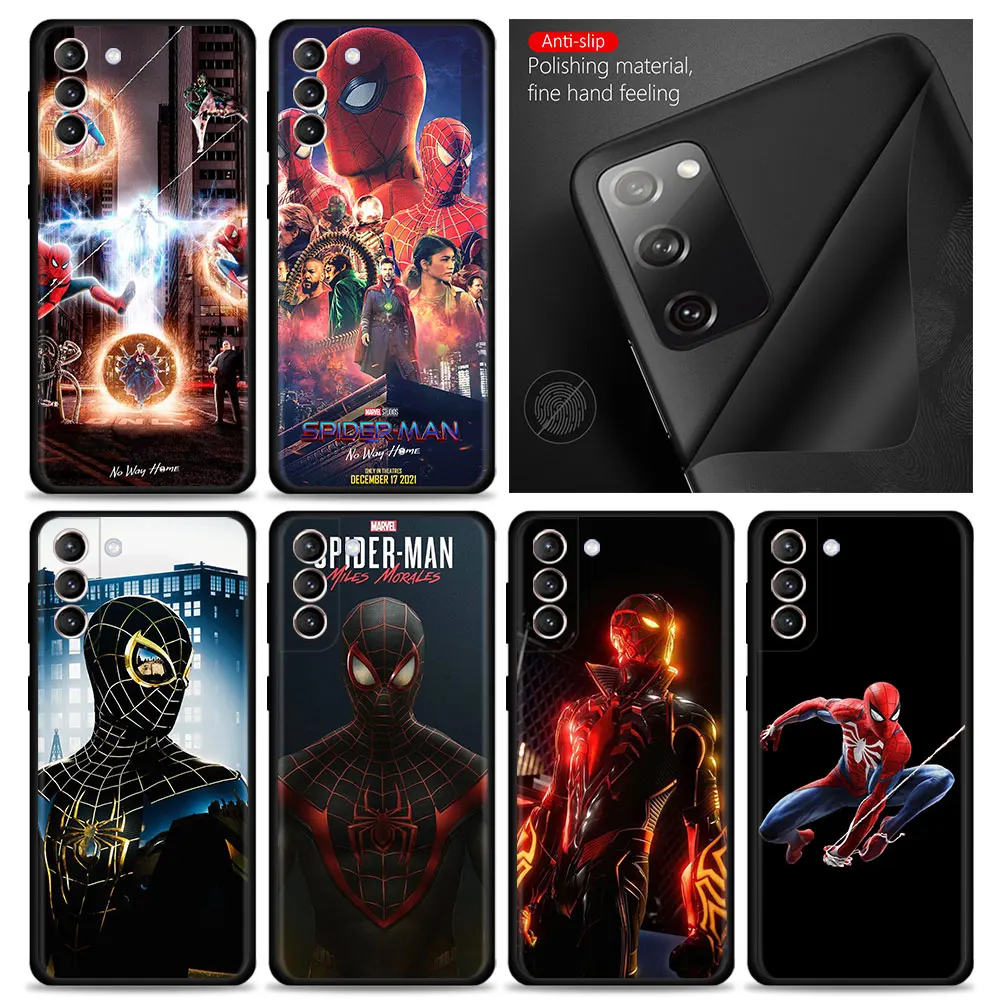 

For Samsung S20 S21 FE Ultra S10 Plus S22 Note 20Ultra 10Plus Case for Galaxy S21FE S20Ultra Cover Marvel Anime Spider Man