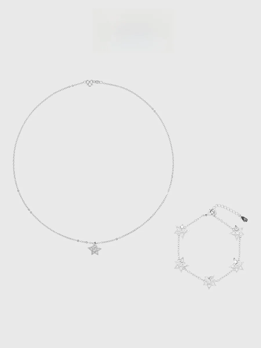 Ожерелье Awe Full of Crystals XINGX для женщин Zhou Xun Song Qian Same Sle as Stars Light Luxury Bright Meteor Five Pointe...