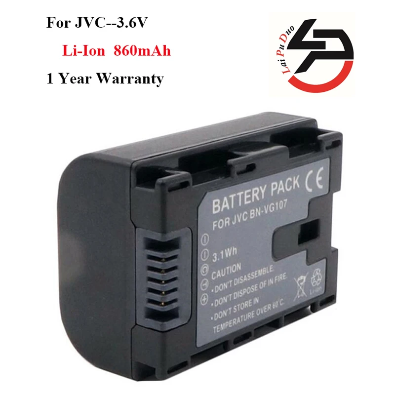 

High Quality 860mAh Brand New Replacement Battery for JVC BN-VG107 BN VG107 GZ-E10 GZ-E10BUS GZ-E10VUS GZ-E10SEU GZ-E10SEK