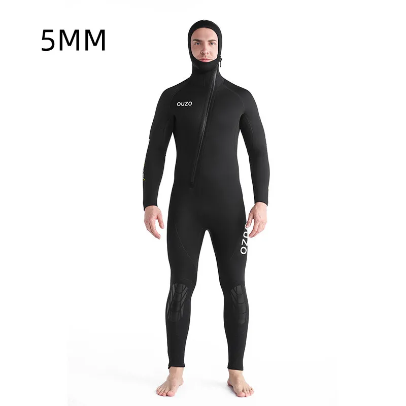 

5MM Neoprene Scuba UnderWater Hunting Diving Suit Hooded Keep Warm Surfing Front Zipper Snorkeling Spearfishing Swim Wet Suit