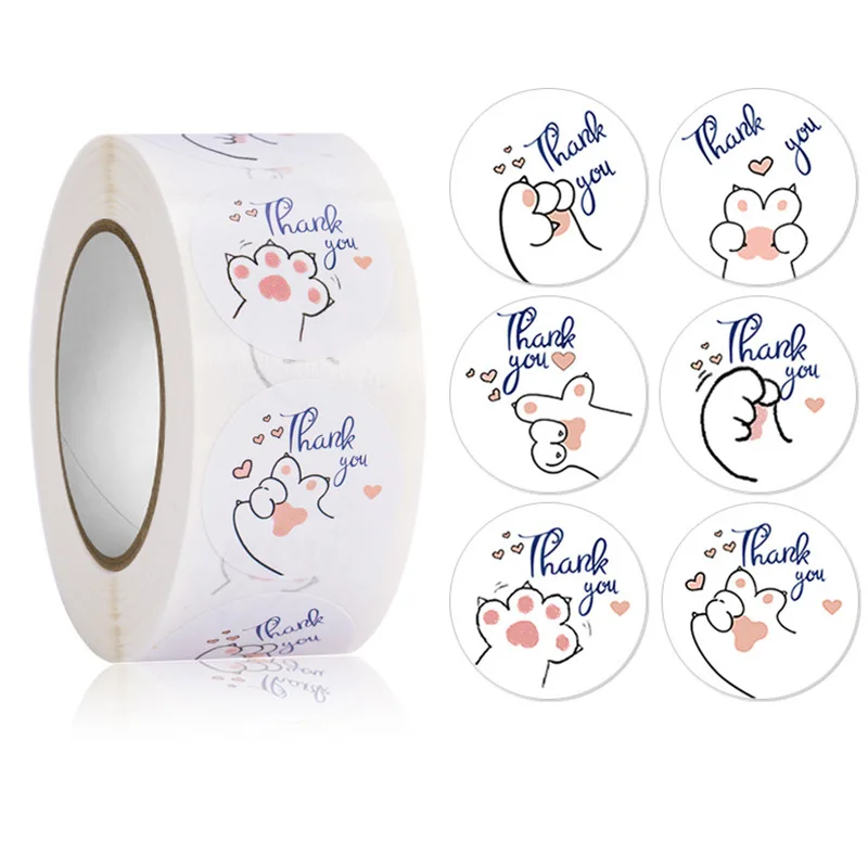 

Wholesale 6 feet designs' THANK YOU THANK YOU stickers coffee drinks food baking label stationery pegatinas