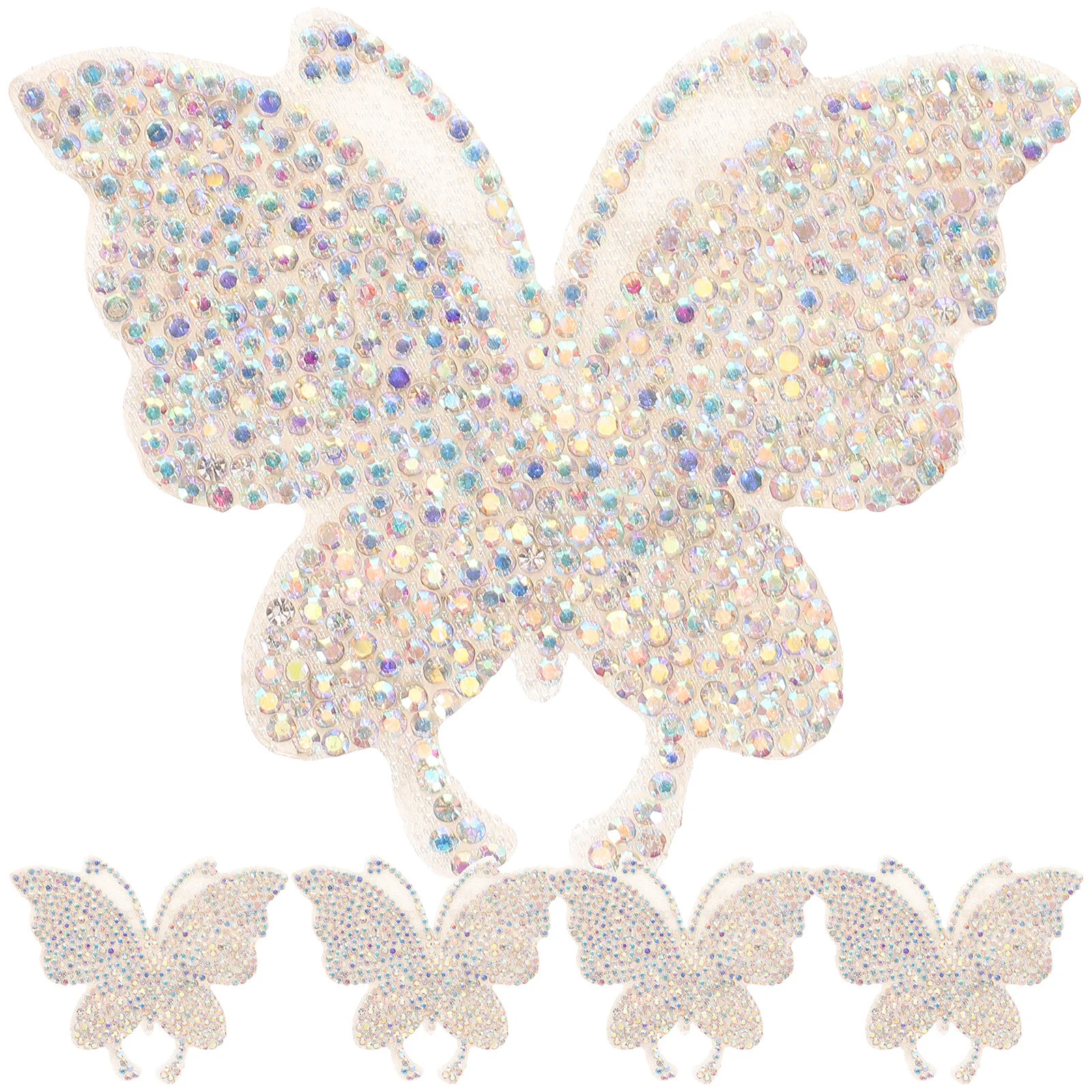 5 Pcs Beads Adhesive Butterfly Rhinestones Sticker Decor Bling Costume Stickers Gems Car Diamond Clothing