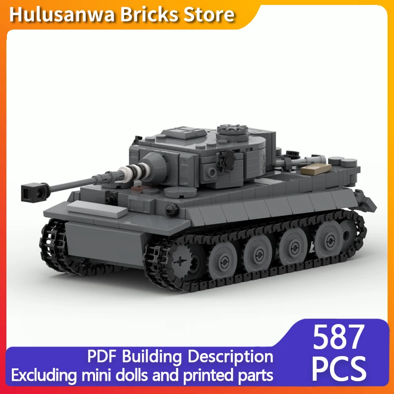 Фото Пз.Кпфв. VI Ausf. E WW2 Военные танки Модель MOC Строительные кирпичи Военное оборудование Модульная технология Подарок Праздничный детский игрушечный костюм №1