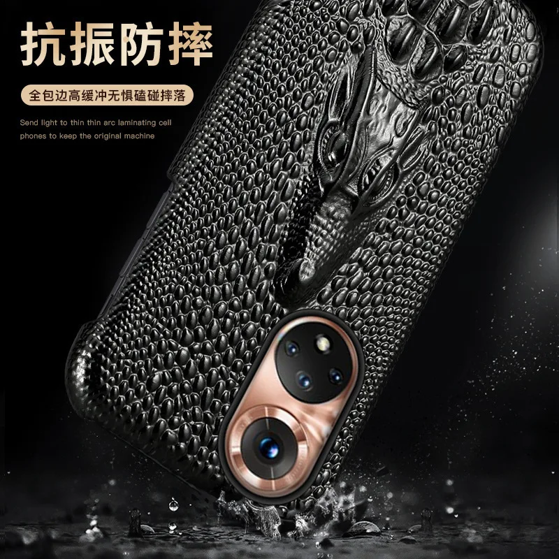 Crocodile Genuine Leather Mobile Phone Cases For Honor 50 Pro Luxury Full Protection Cover For Honor50 Se 360 Full Coque Case