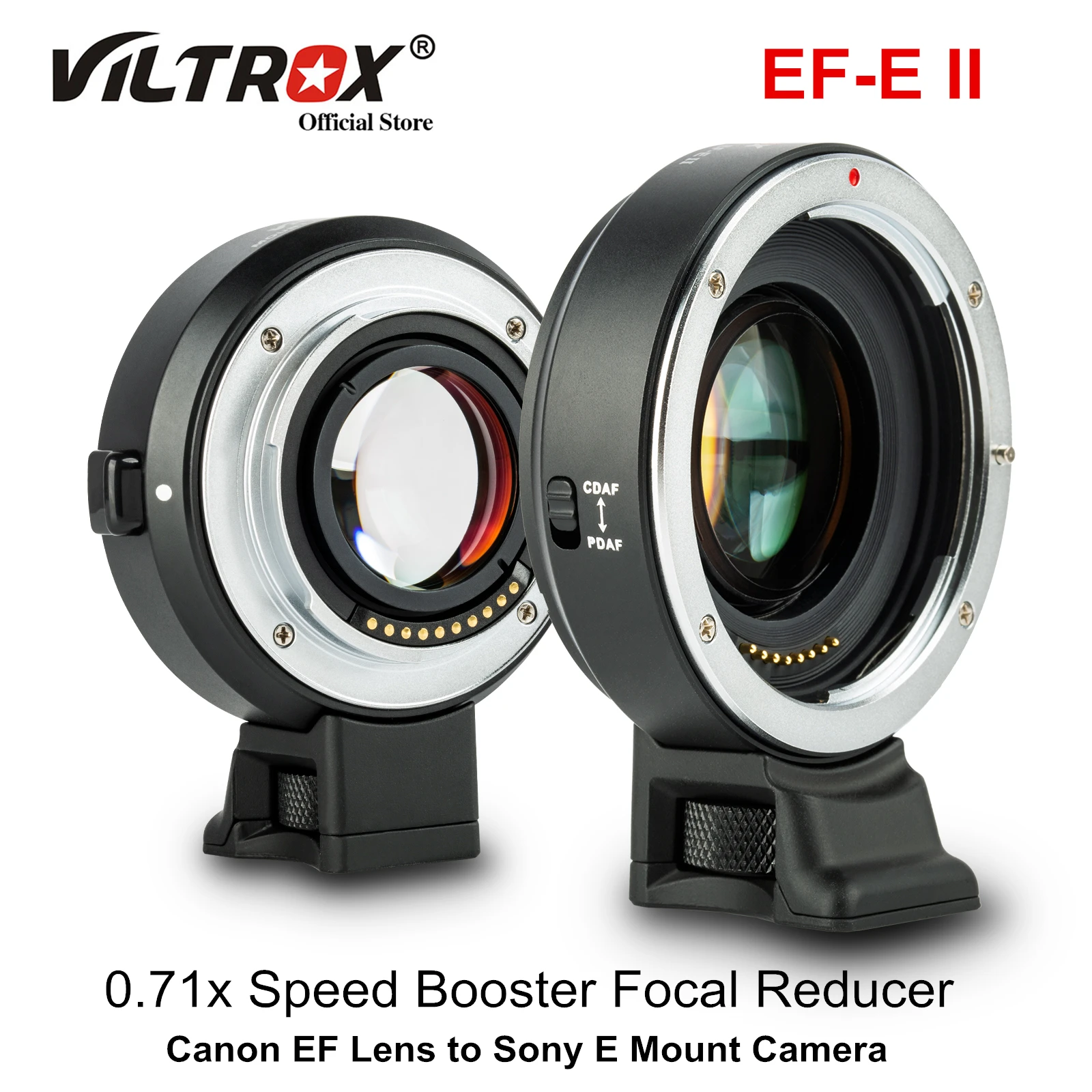 

Viltrox EF-E II Lens Adapter Auto Focus Reducer Speed Booster 0.71X for Canon EF Lens to Sony E Mount Camera A9 A7II A7RII A6400