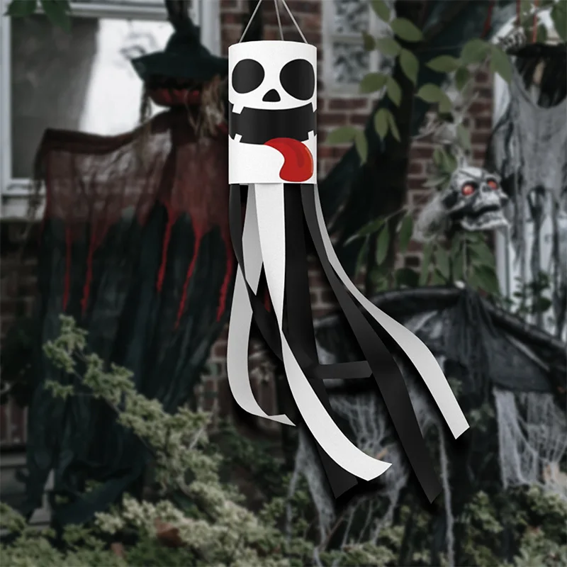 

Счастливый Хэллоуин, наружные украшения, призрак, ветер, флаги для Хэллоуина, направление ветра на открытом воздухе, страшный призрак, ветер