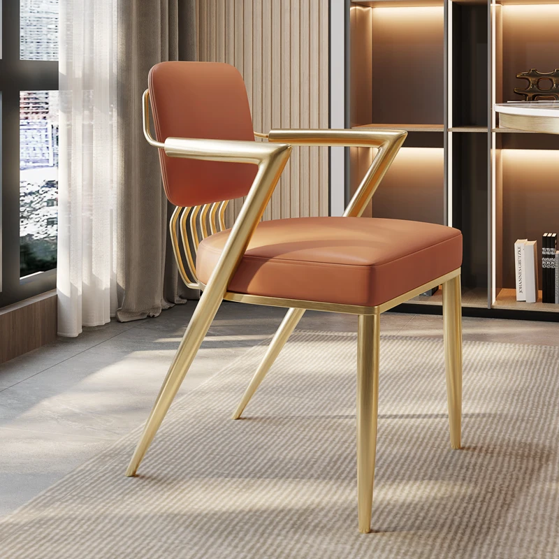 

Modern Luxury Dining Chairs Leather Office Modern Ergonomic Balcony Desk Dining Chairs Cushion Cadeiras De Jantar Home Furniture