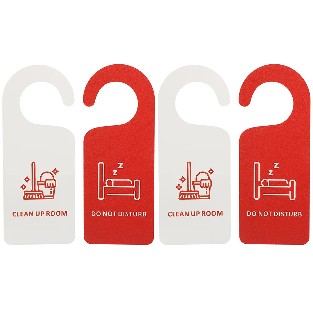 

4 Pcs Do Not Disturb Listing Double Sides Door Hanger Plastic Hangers Hotel Signs PVC House Number