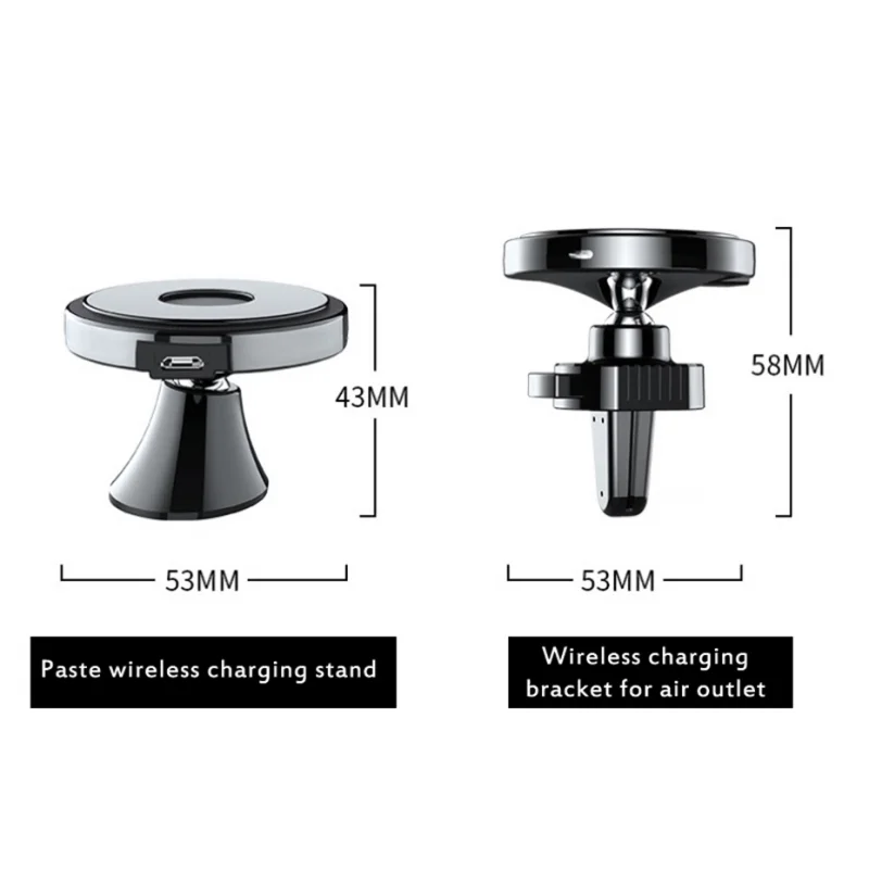 10w wireless charger car phone holder for iphone 12 pro max airpods samsung phone holder in car phone navigation charging stand free global shipping
