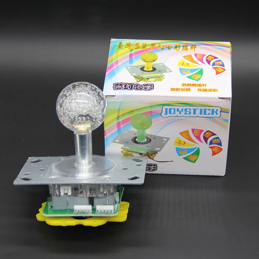 Заводская цена яркий разноцветный джойстик 12 В аркадная палка 7 цветов мигающий