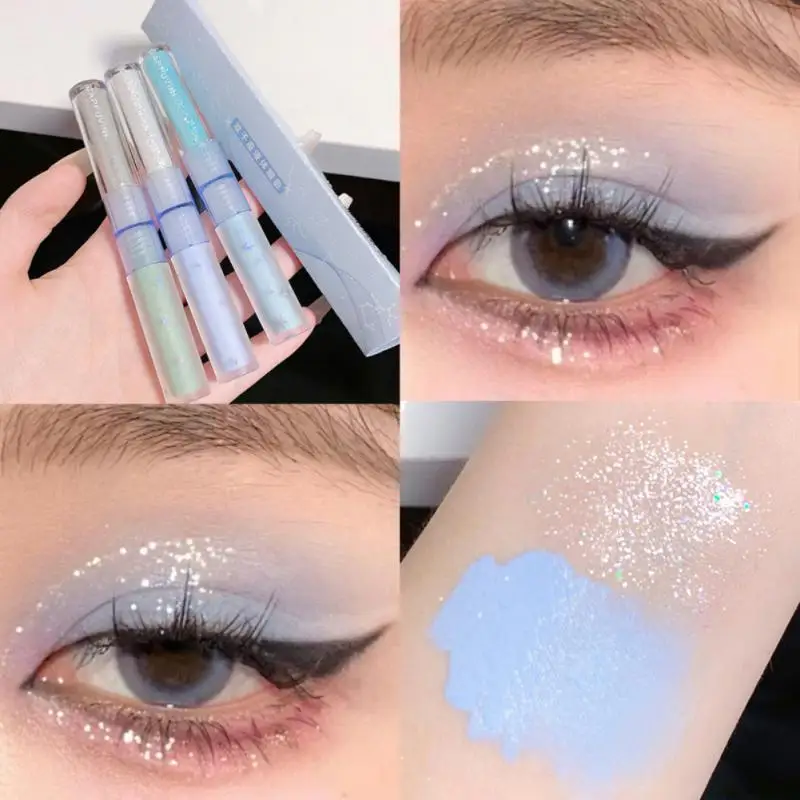 

3 Color Liquid Eyeshadow Makeup Double-head Matte Sequin Eyeshadow Waterproof Lasting Brightening Lying Silkworm Korean Cosmetic