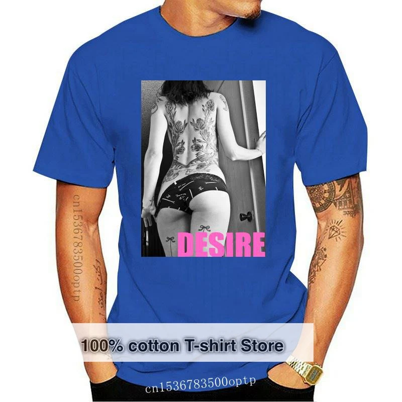 

Новинка, привлекательная забавная футболка Desire с тату-девушкой, мужская и женская футболка унисекс, Мужская хлопковая футболка, футболки в ...