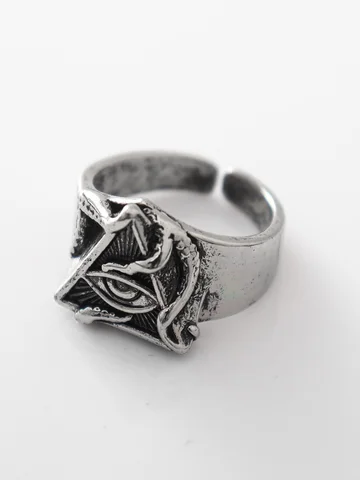 Ретро Eye of Providence Ктулху Осьминог Регулируемое открытое кольцо для мужчин Серебряный цвет Панк Готические украшения Байкерские аксессуары Мужской подарок