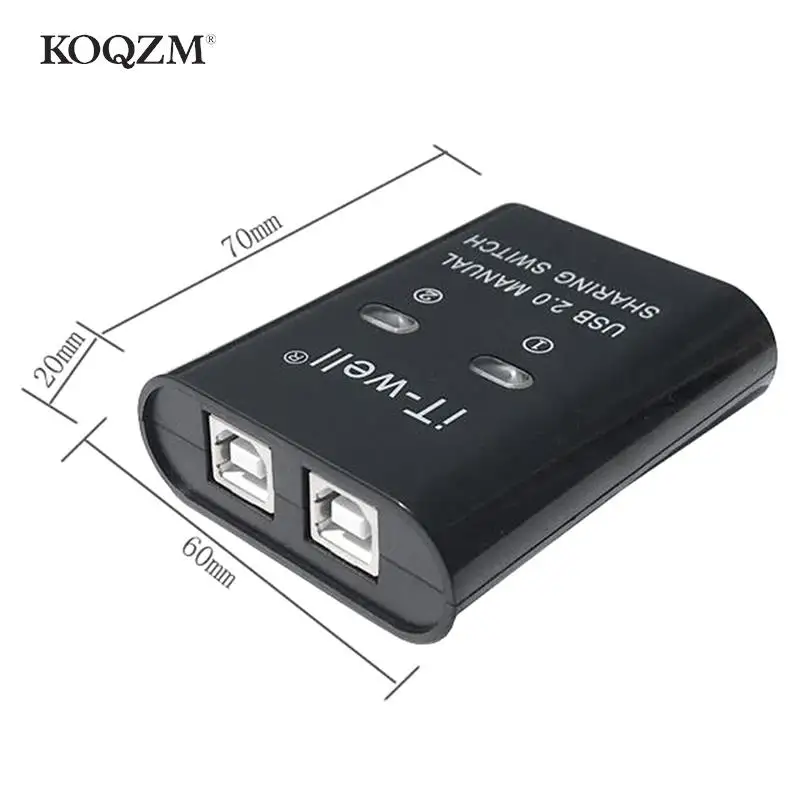 USB Printer Sharing Device, 2 In 1 Out Printer Sharing Device, 2-Port Manual Kvm Switching Splitter Hub Converter images - 6