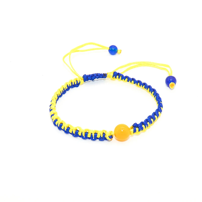 Новые модные украшения с украинским флагом браслеты на удачу кварцевые бусины