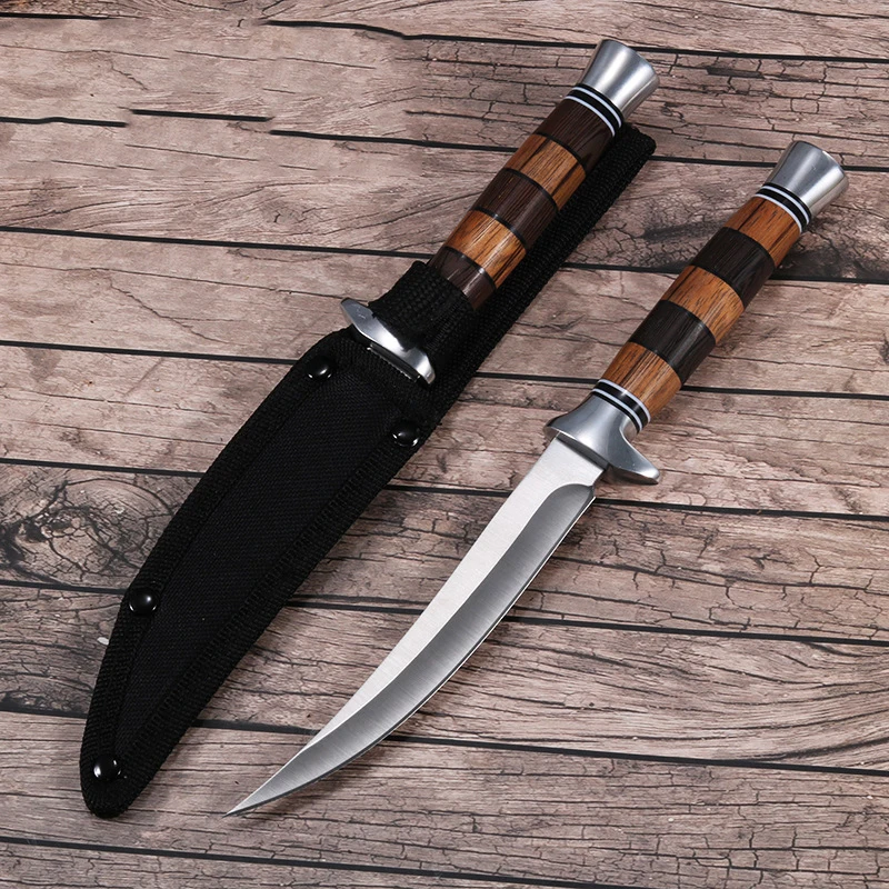 

Кованый нож для стейка, тактический рыболовный нож с ножнами для резки мяса и овощей, кухонная утварь