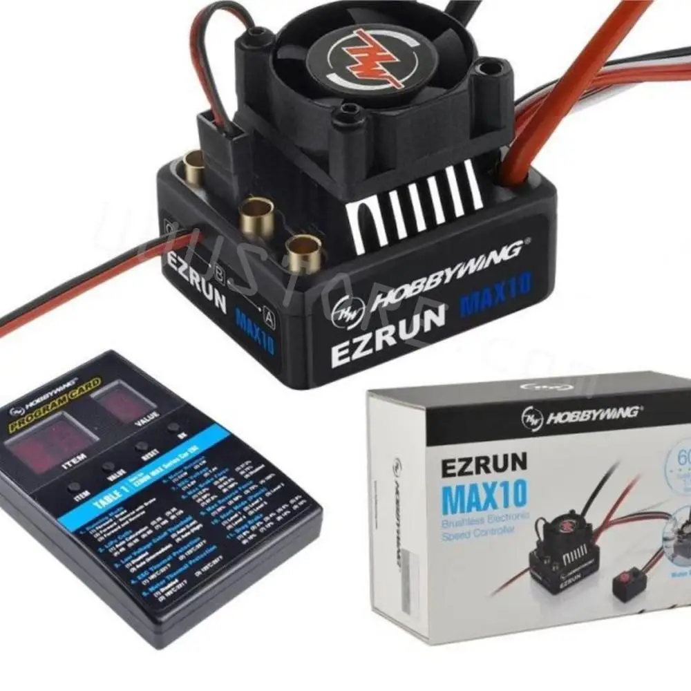 

Hobbywing EZRUN MAX10 60A 2-3S водонепроницаемый Бессенсорный бесщеточный ESC Lipo 6 В/7,4 В 3A BEC для 1:10 RC багги на дороге монстр-ТраК