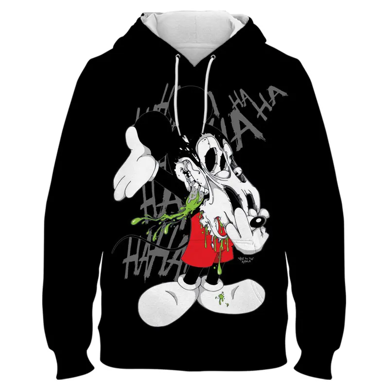 

Mickey Mouse Men's Sweatshirt Spring Autumn Disney 3D Printing Men's Hoodie Cartoon Anime Clothes