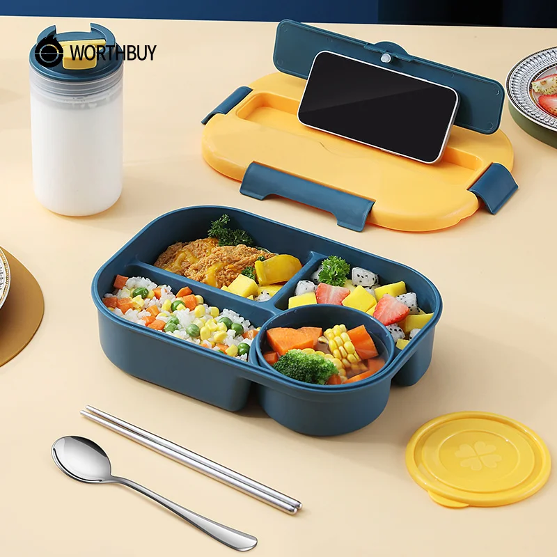 WORTHBUY Ланч-бокс для микроволновой печи детей школьный пластиковый пищевой