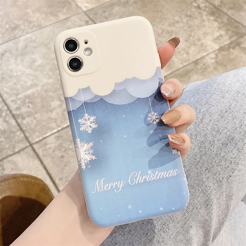 New Year Gift Cartoon Painting Case For Apple iPhone 12 11 13 Pro XR X XS Max 7 8 6 6S Plus 5 SE 2020 2022 3 Silicone Cover Case