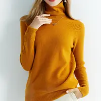 Cashmere Sweater Women's Knitted Sweaters 100% Merino Wool Turtleneck Long Sleeve Pullover Autumn Winter Clothes Vintage Jumpers 1