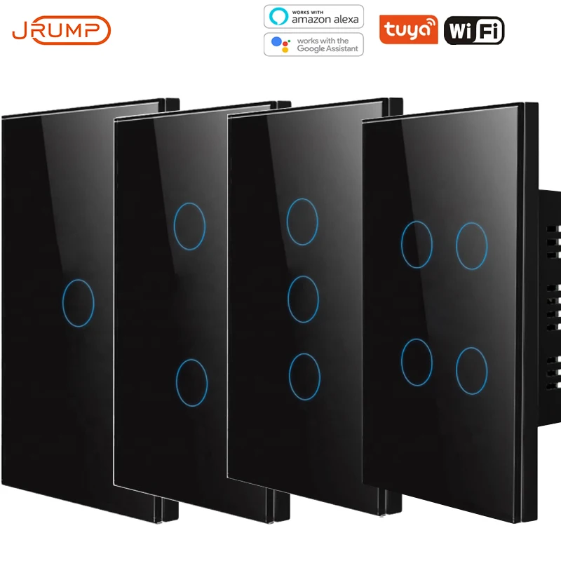 

JRUMP Touch Switch Wifi Smart Voice Control Light Switch With Wireless Remote Control Wall Switch Work Alexa Echo Google Home