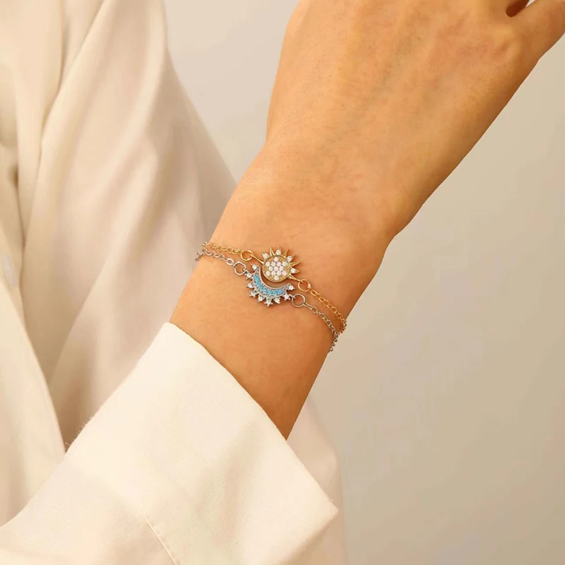 Классический персонализированный браслет с подвеской в виде блестящей звезды и