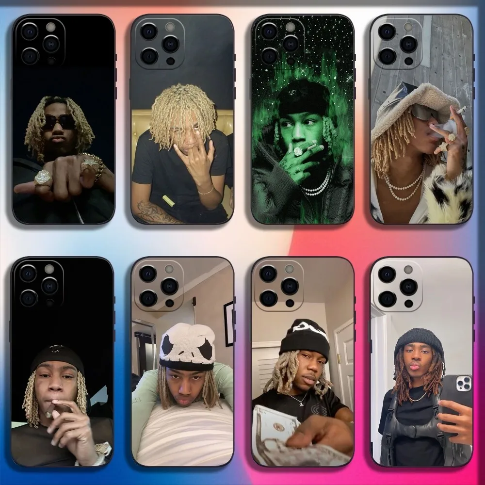 Чехол для телефона Rapper R-Rich Amiri iPhone 16 15 14 13 12 11 Pro X XS Max XR Plus Mini Soft Black Cover