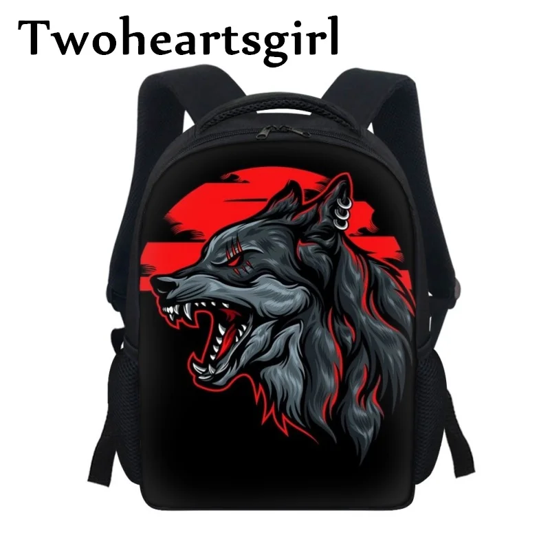 

Школьные ранцы twoheart sgirl для мальчиков, классные рюкзаки с волчьим узором для учеников начальной школы, детские портфели для книг