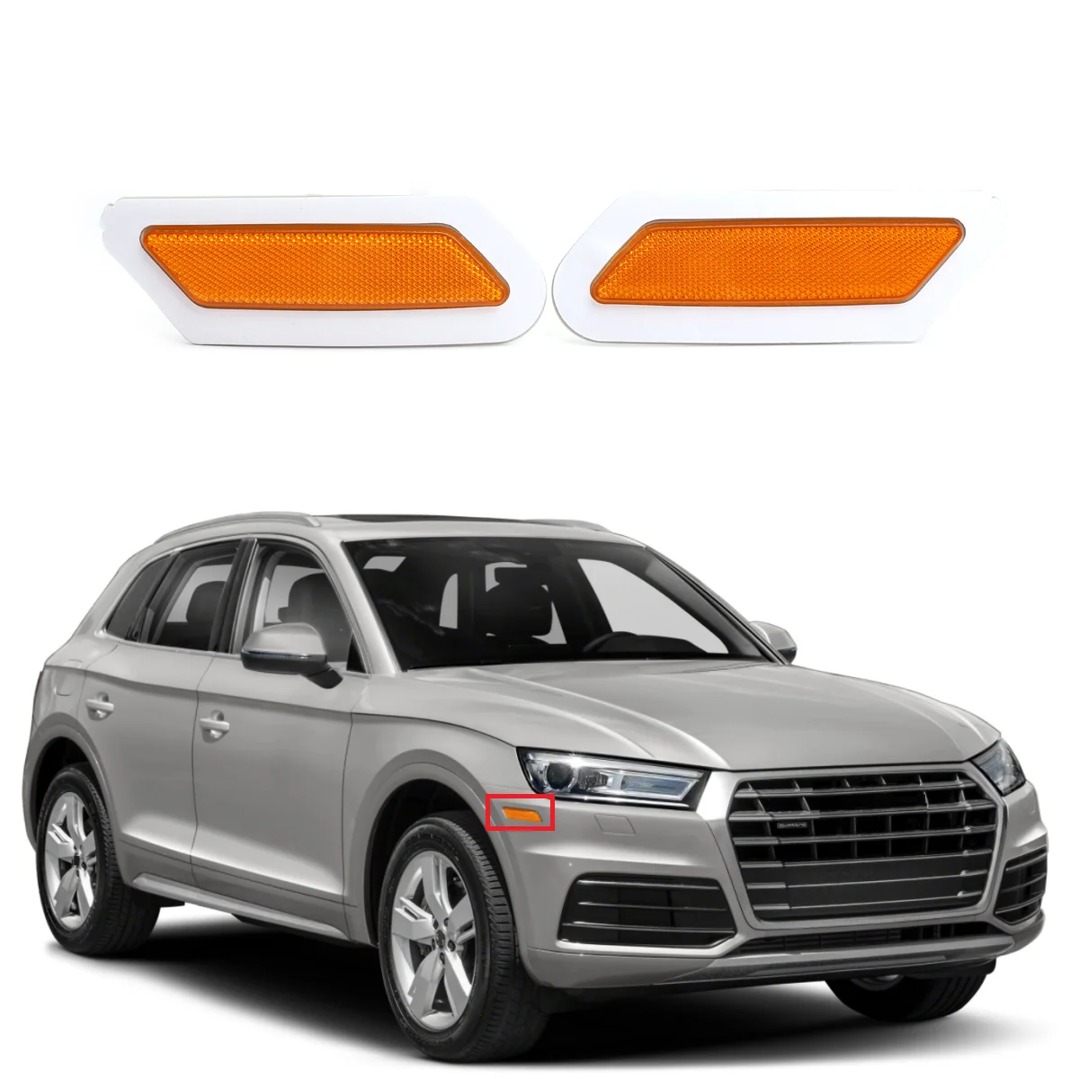 

RIGHT LEFT CAR FRONT SIDE REFLECTORS MARKER LIGHT LAMP FITS FOR AUDI Q5 SQ5 2018 2019 2020 US Standard Modle 80A945071 80A945072
