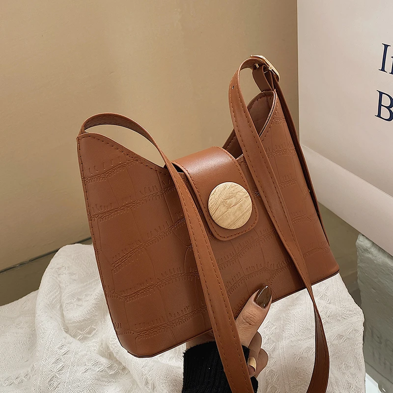 

Stone Pattern Tote Bag 2022 Popular New Style Solid Color Texture Fashion Underarm Bag Messenger Female Bag Handbag
