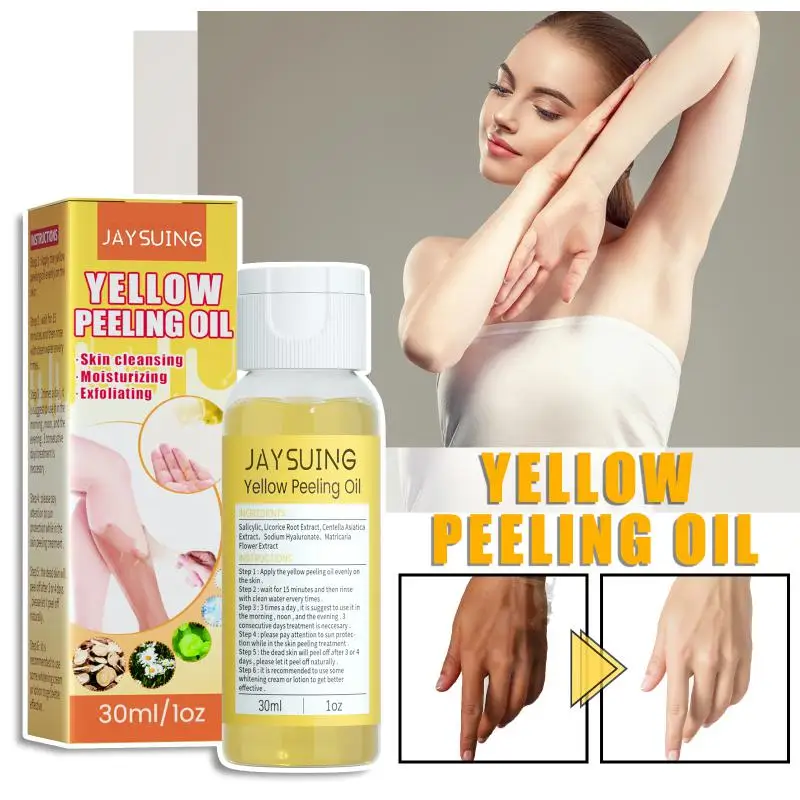 

Yellow Peeling Oil Dark Skin Bleaching Remove Arm Knee Legs Melanin Body Brighten Scrub Exfoliating Dead Skin Care Whiten Serum