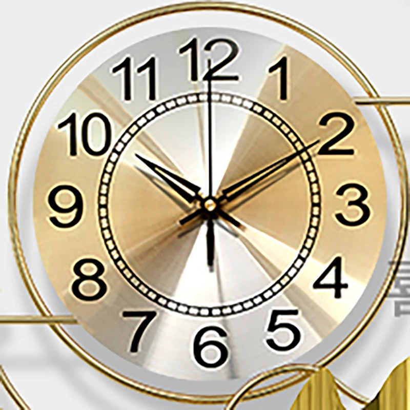 Традиционные китайские настенные золотые металлические роскошные модные часы