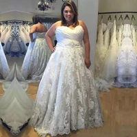 plus size 2022 wedding dresses sweetheart vestido de noiva a line lace wedding dress for women custom made vintage bridal gown