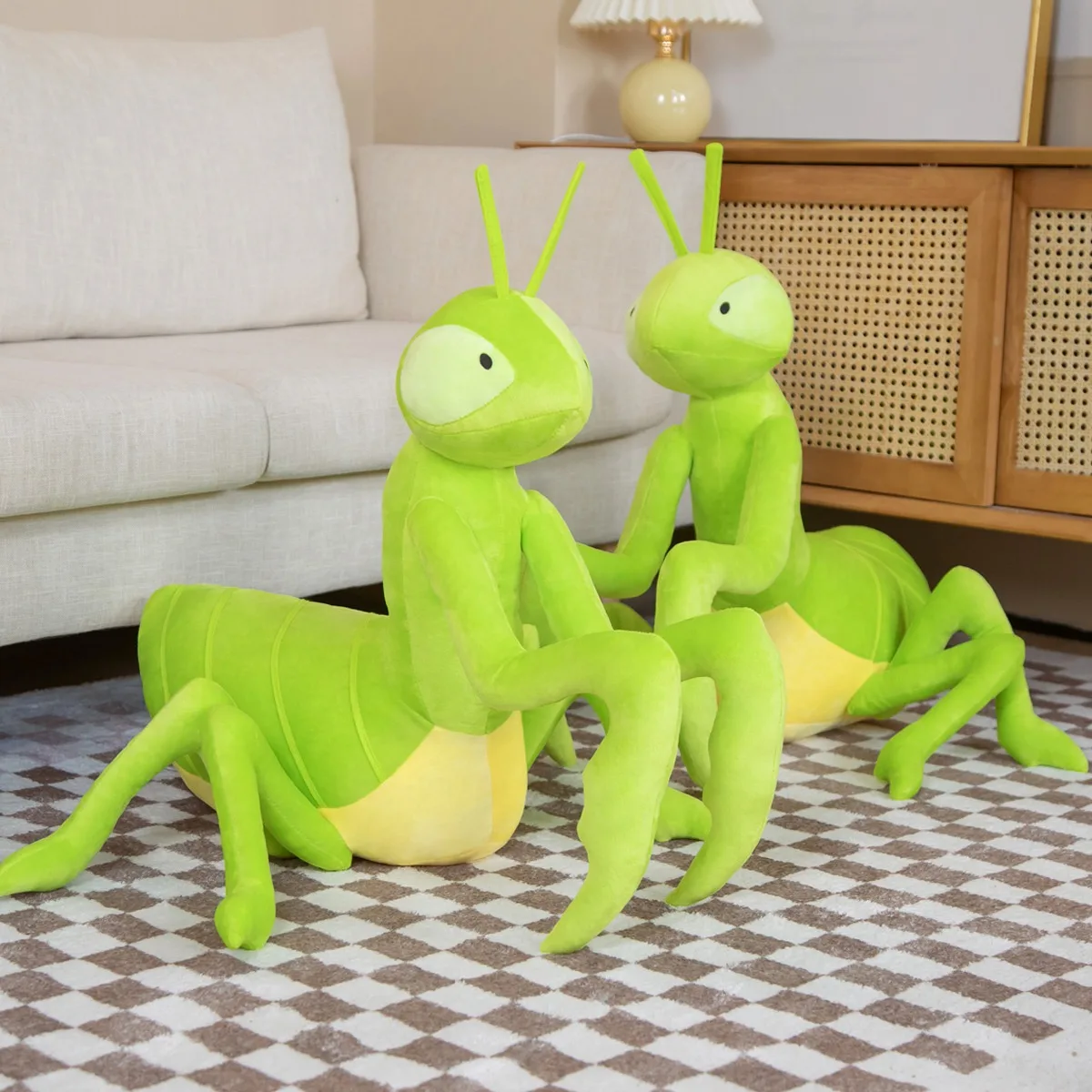 

70cm Lifelike Green Mantis Plush Toys Real Life Soft Insect Malaysian Orchid Mantis Stuffed Animals Toy For Kids