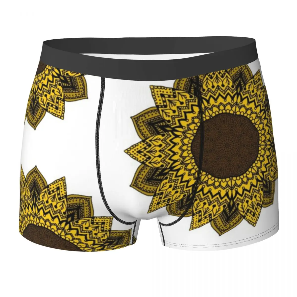 

Sunflower Mandala Underwear pizza cute boys interested Sublimation Boxer Shorts Man Underpants Cute Boxer Brief Gift Idea