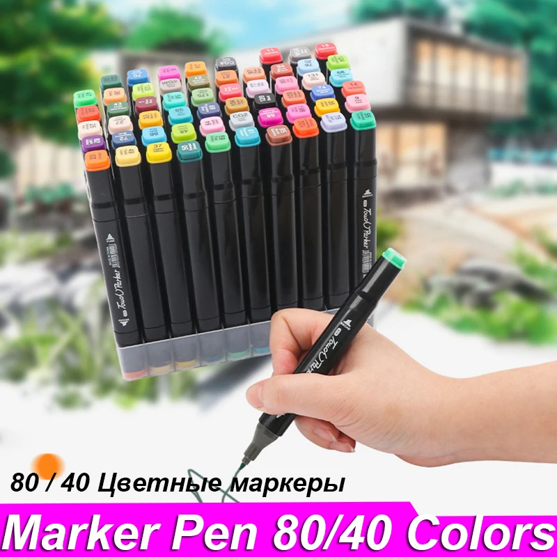 

Marker Pen 80/40 Colors Color Drawing Pen Paint Pencil Color Marker Double Headed Color Marker Pens Ticking pen Student painting