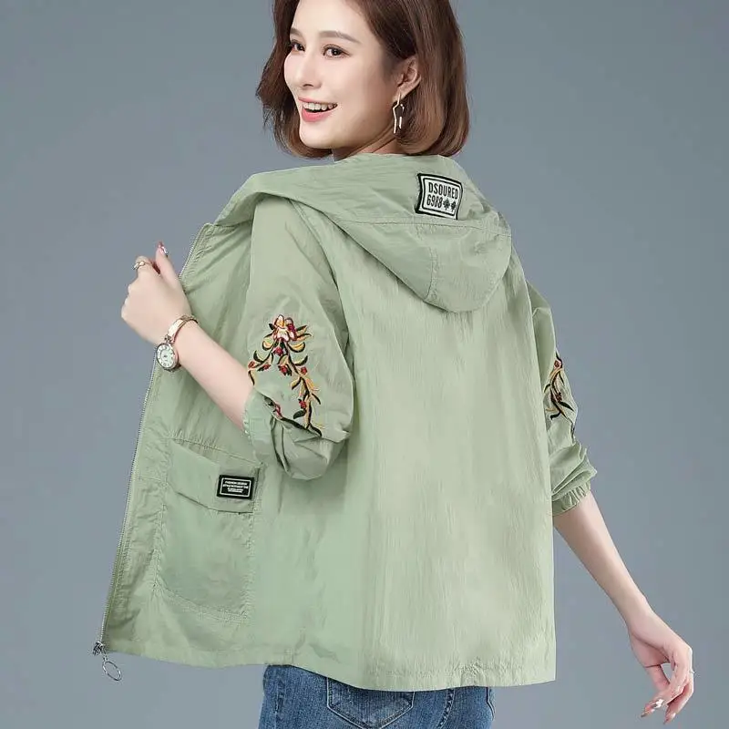 

Spring Thin Short Mom Jacket Women 2022 New Breathable Sun Protection Clothing Femme Middle-Aged Mom Summer Sun Protection Shirt