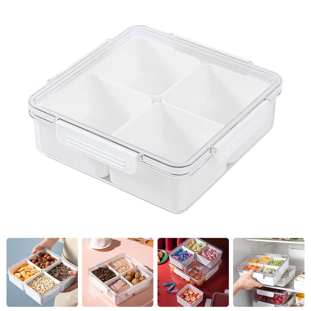 

Tray Serving Fruit Snack Fruitscontainer Dried Dish Storage Candy Sealed Box Airtight Organizer Compartment Sections Plate Nut