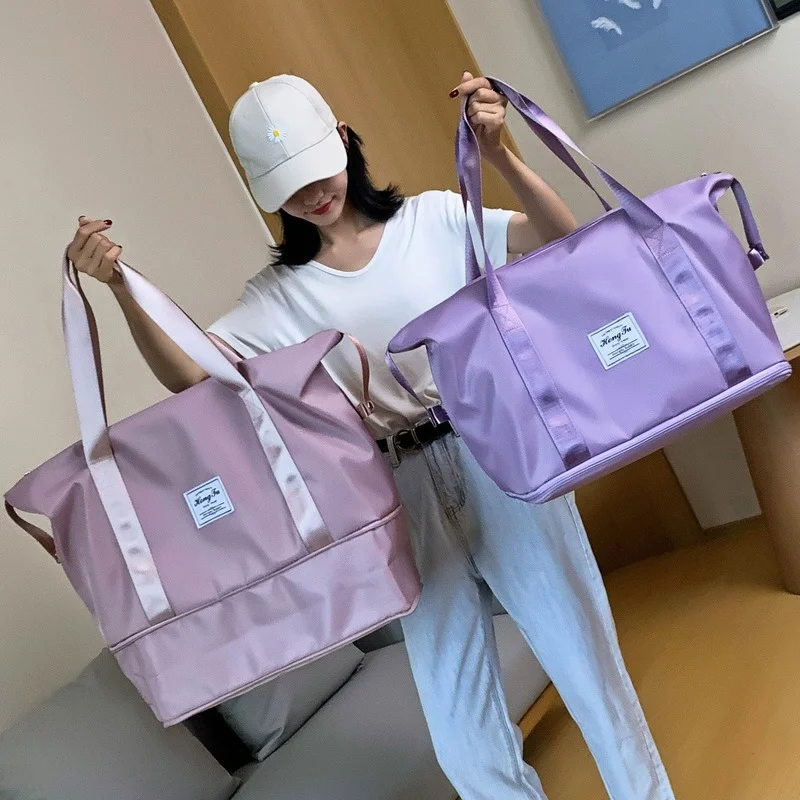 New Large-capacity Travel Bags Female Short-distance Portable Folding Bag Travel Waterproof Duffel Bags Convenient Bag images - 6