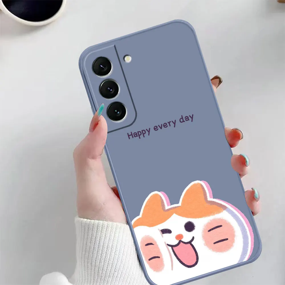 Case For Samsung Galaxy S23 S22 S21 S20 FE S11 S11E S10 S10E S30 Ultra Plus 4G 5G Case Fundas Cqoues Shell Happy Cute Couple Cat