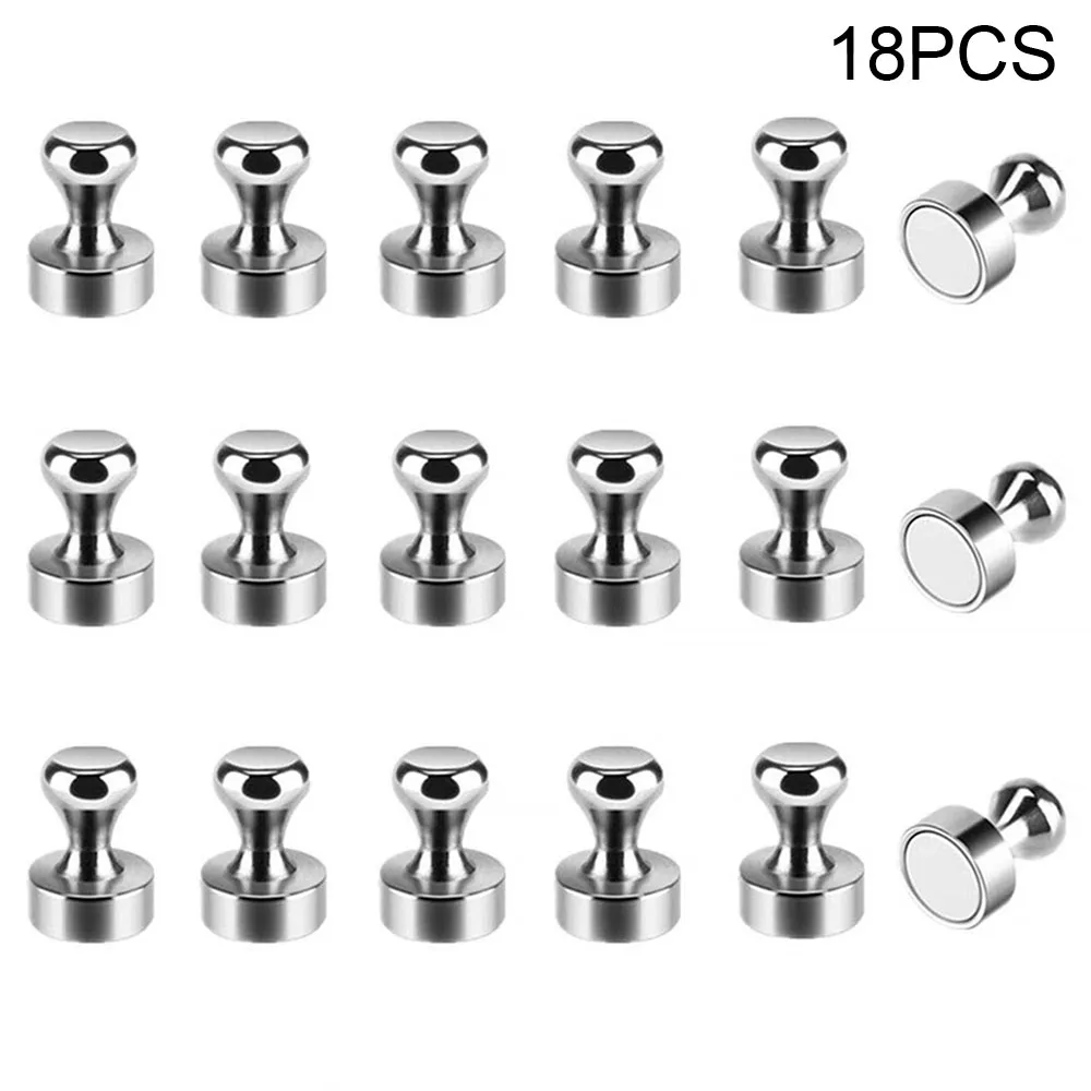 

18pcs Kitchen Tool For Refrigerator Cones Durable Portable Small Strong Rustproof Thumbtack White Board School Magnetic Push Pin
